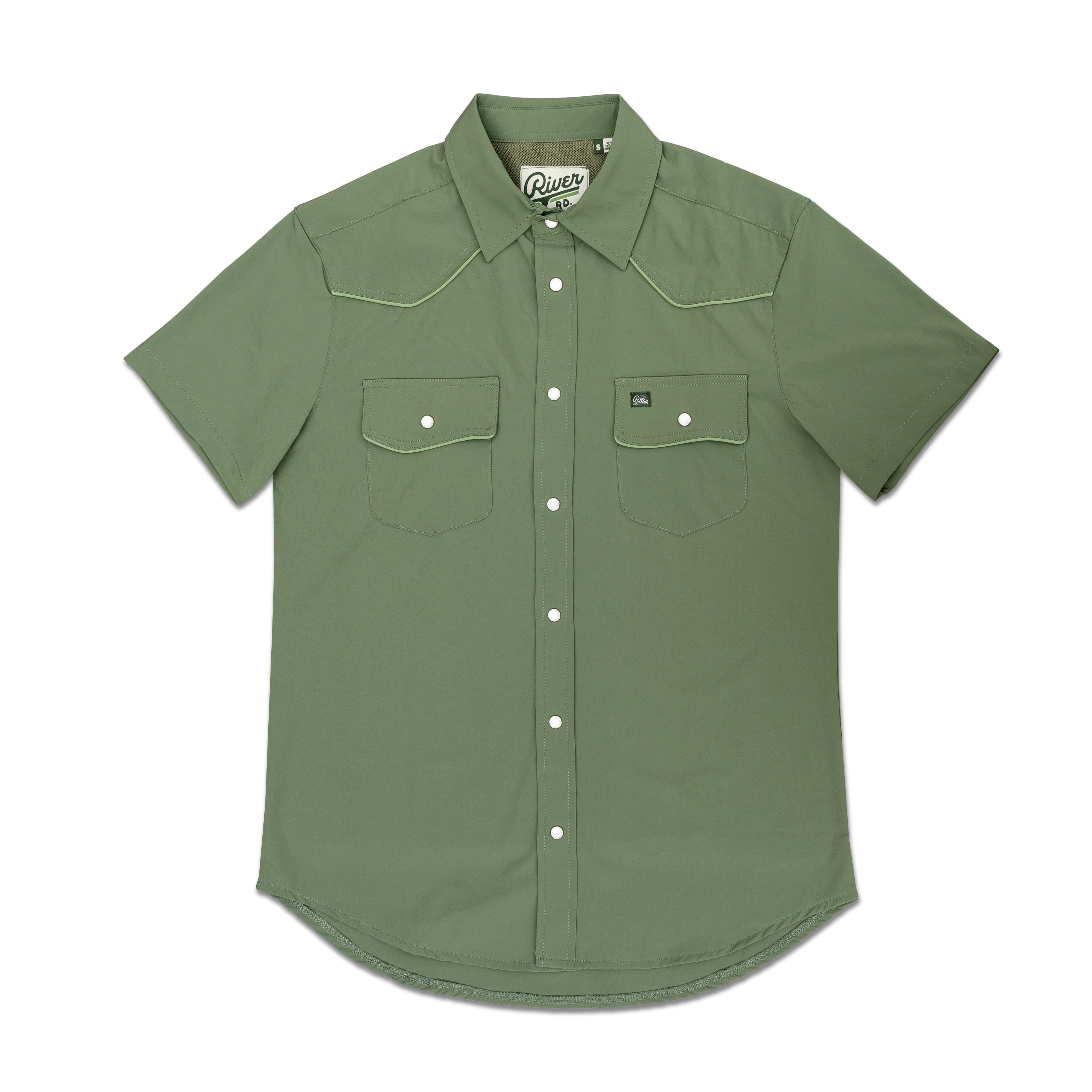 men's dress shirts with snaps instead of buttons Amazon.com: Western Shirt for Men Cowboy Long Sleeve Casual Dress Two Pockets Work Solid Pearl Snap Buttons Up Wrinkle Free Shirts (Army Green 11# S) : Clothing, Shoes & Jewelry