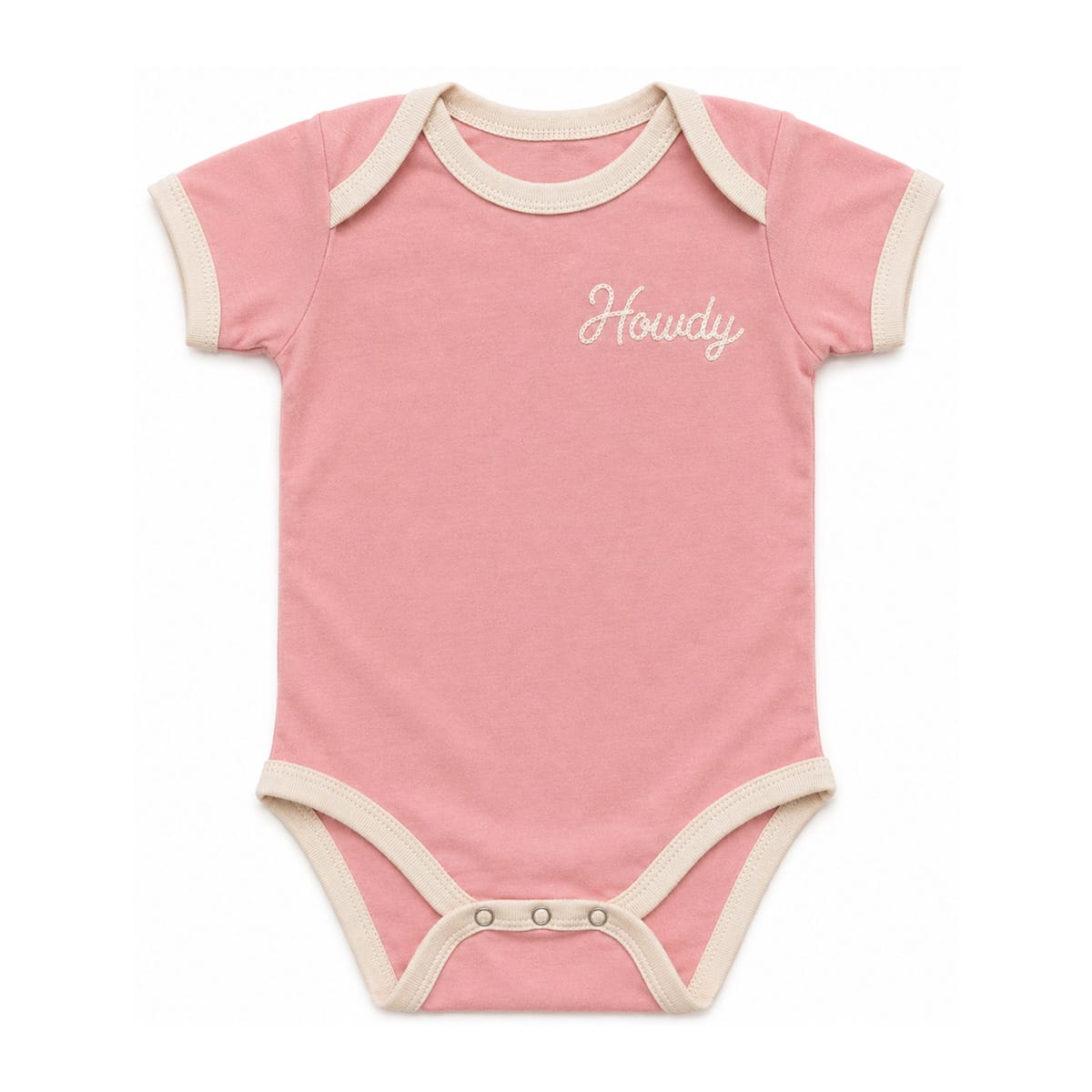 RIVER ROAD CLOTHING Onesies Howdy Vintage Ringer | Pink (Onesie)