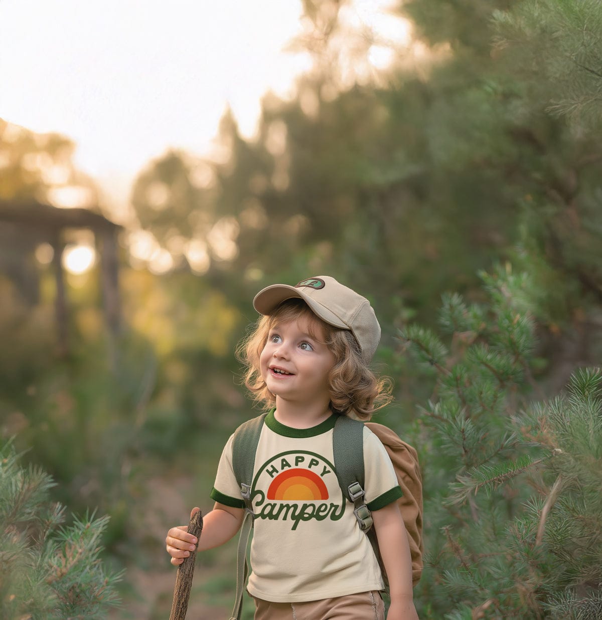 RIVER ROAD CLOTHING Shirts Happy Camper (Youth) | Vintage Ringer | 2 Color Options