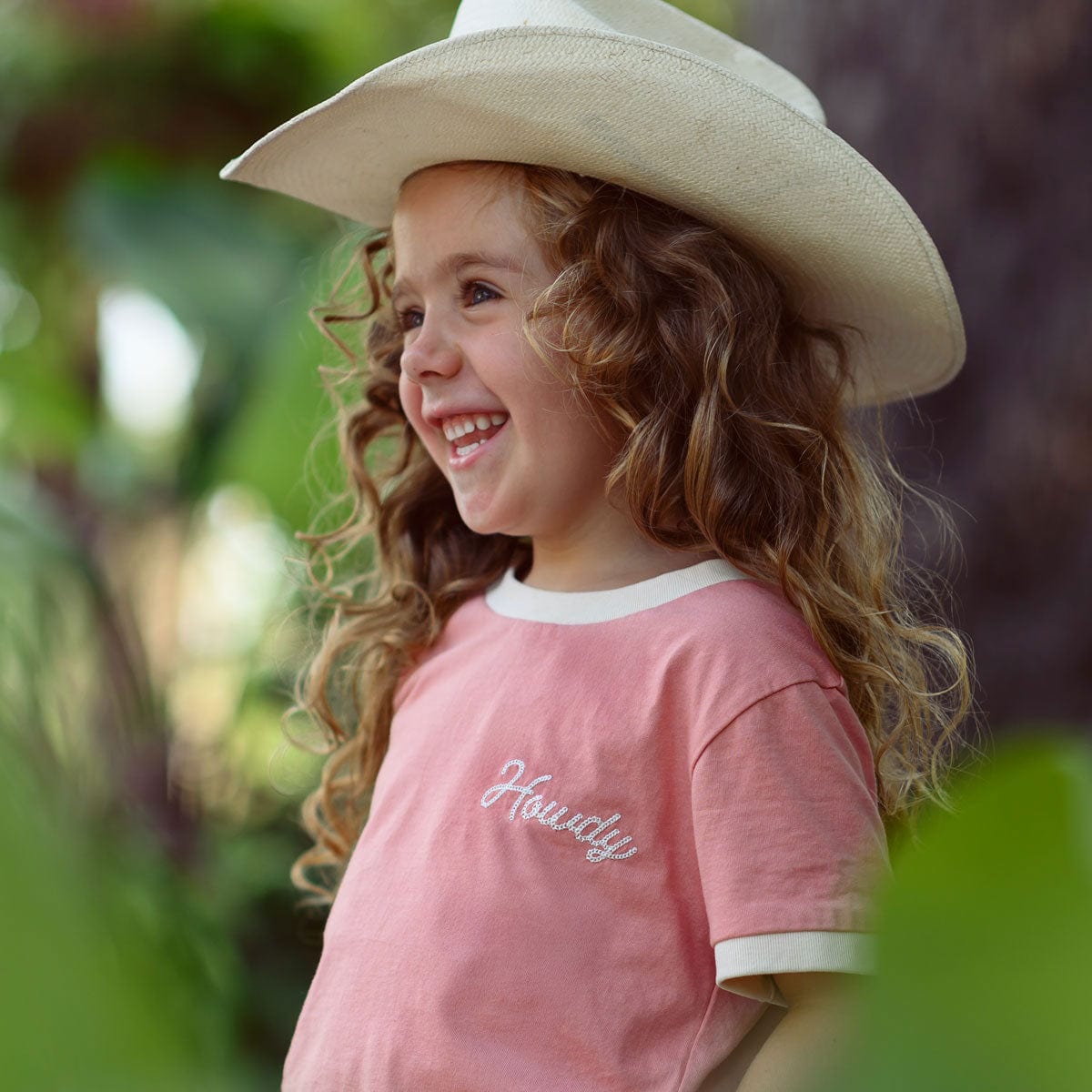 RIVER ROAD CLOTHING Shirts Howdy Vintage Ringer | Pink (Youth)