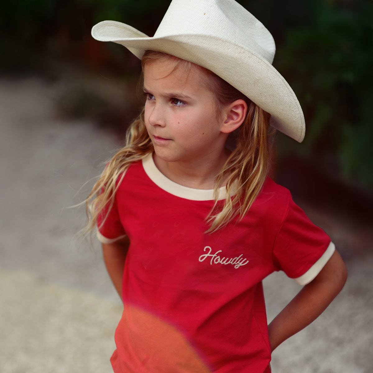 RIVER ROAD CLOTHING Shirts Howdy Vintage Ringer | Red (Youth)