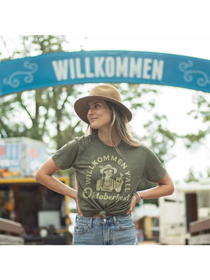 RIVER ROAD CLOTHING Shirts Oktoberfest Willkommen Y'all | Oktoberfest