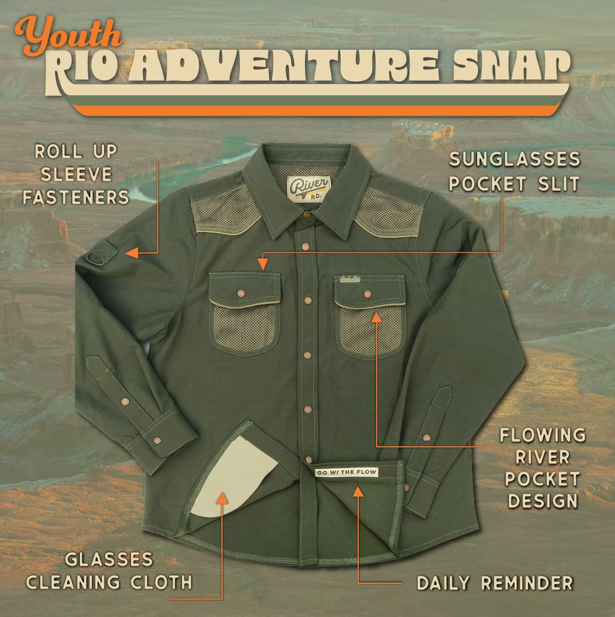RIVER ROAD CLOTHING Shirts RIO Adventure Snap Shirt (Youth)