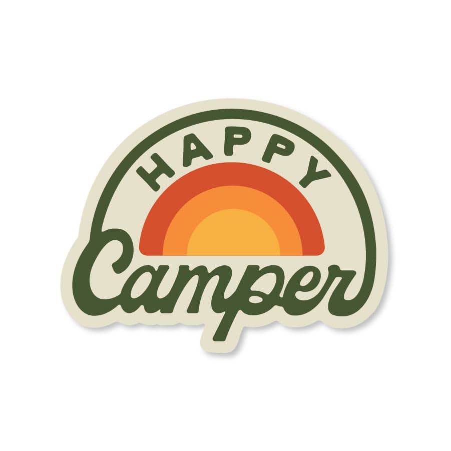 happy camper River Road Happy Camper Sticker