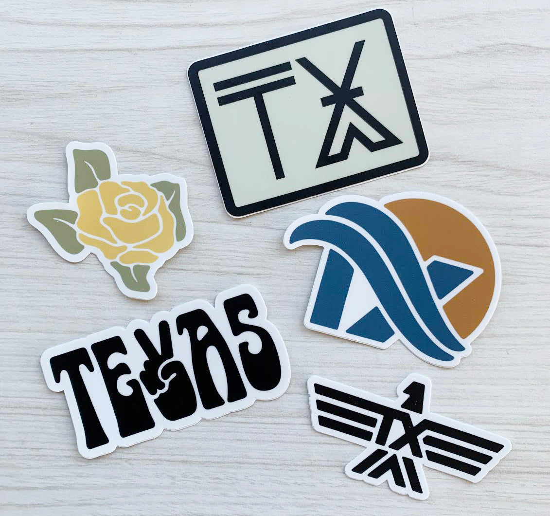 Texas themed inspired stickers. Waterproof durable for floating the river. Decorate car, computer, laptop, tumblers.
