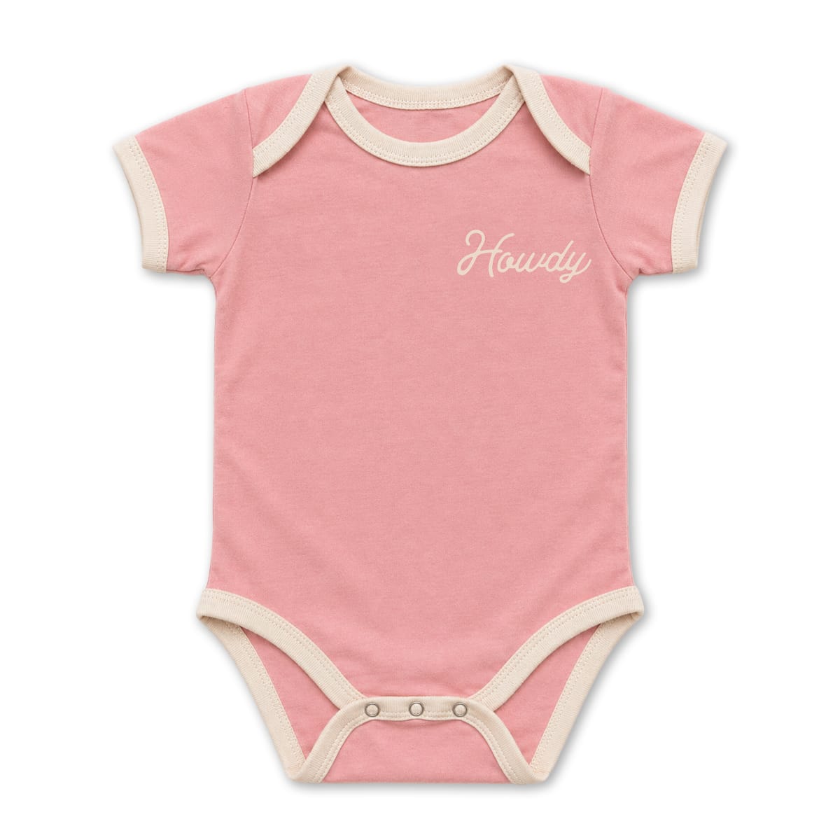 RIVER ROAD CLOTHING Onesies Howdy Vintage Ringer | Pink (Onesie)