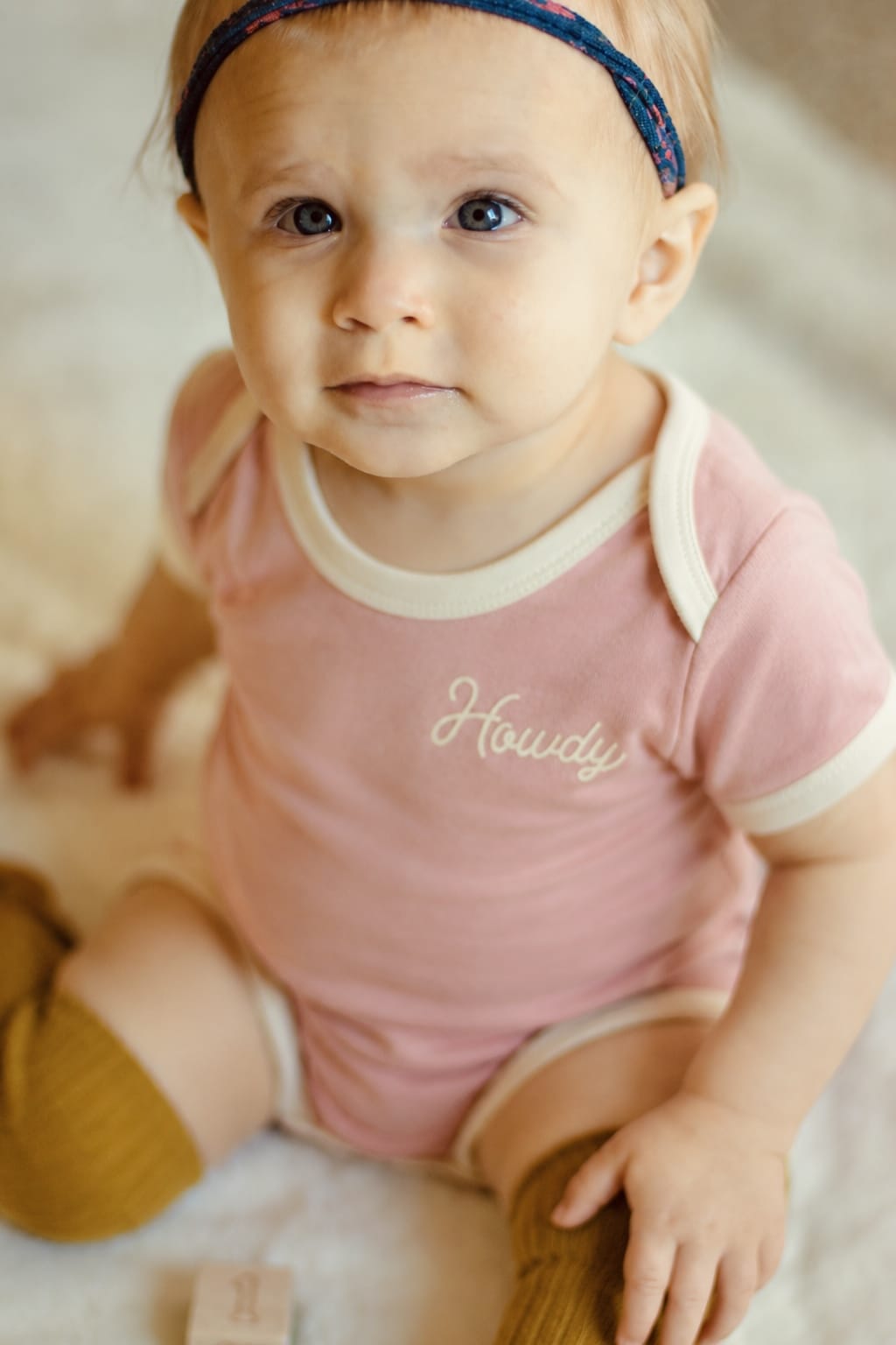 RIVER ROAD CLOTHING Onesies Howdy Vintage Ringer | Pink (Onesie)