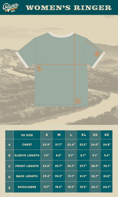RIVER ROAD CLOTHING Shirts Earthy V-Neck Crop Ringer