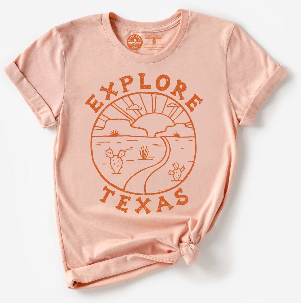 RIVER ROAD CLOTHING Shirts Explore Texas | Peach
