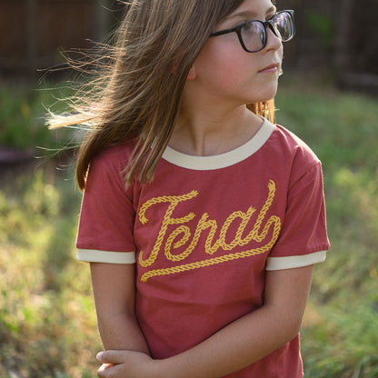 RIVER ROAD CLOTHING Shirts Feral Vintage Ringer | Maroon (Youth)