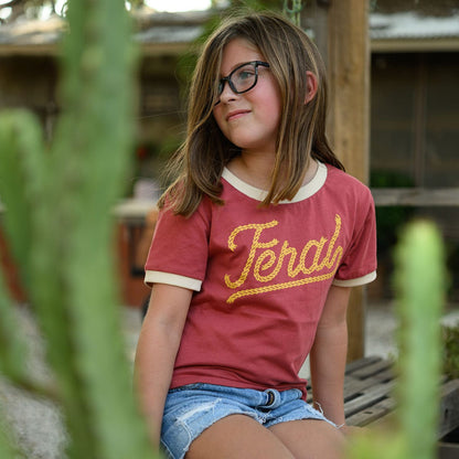 RIVER ROAD CLOTHING Shirts Feral Vintage Ringer | Maroon (Youth)