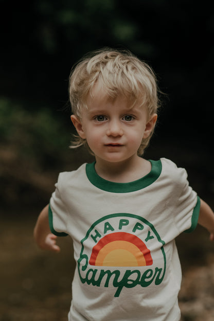 RIVER ROAD CLOTHING Shirts Happy Camper Vintage Ringer (Youth)