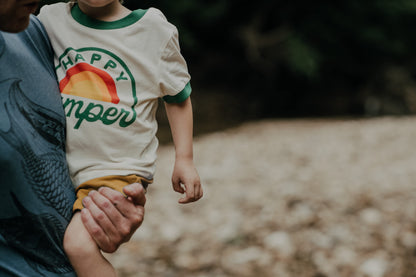 RIVER ROAD CLOTHING Shirts Happy Camper Vintage Ringer (Youth)