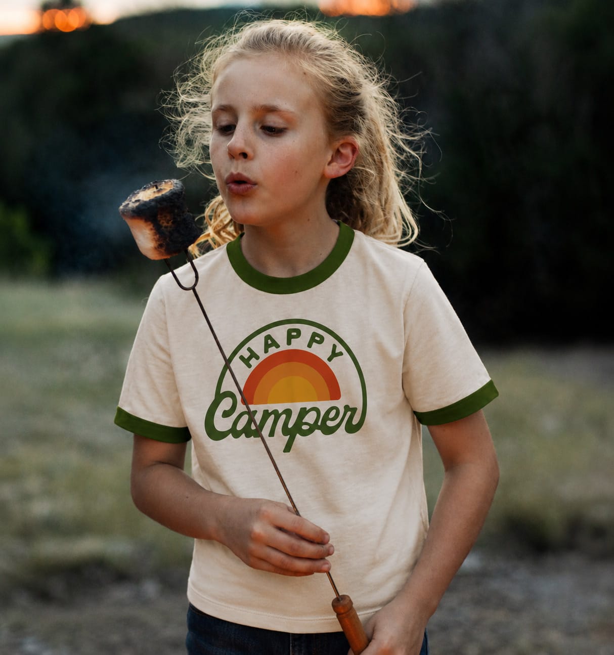 Happy Camper Vintage Ringer (Youth) 5/6T