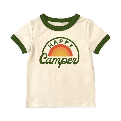 t shirt camper Happy Camper Vintage Ringer | Youth T-Shirt