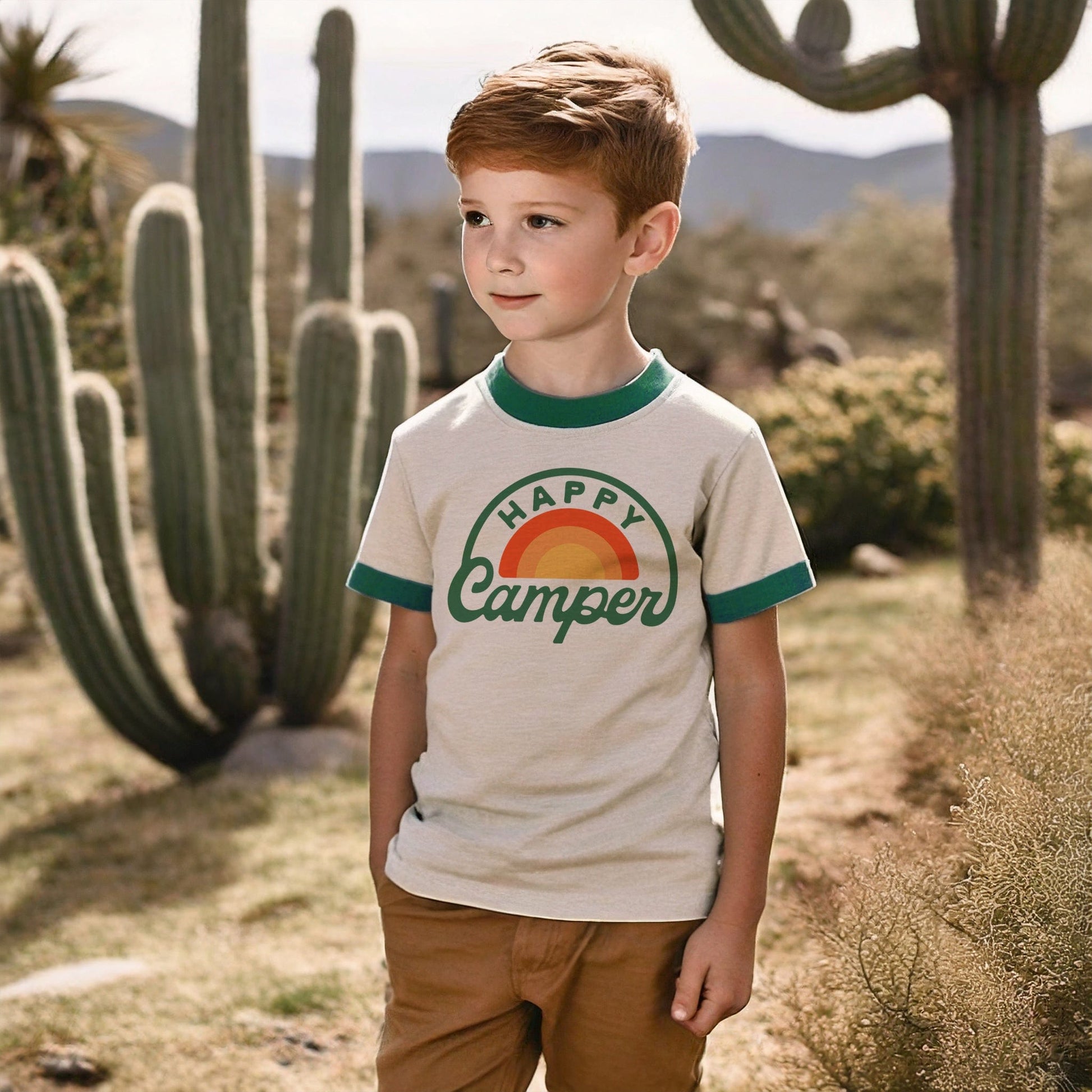 River Road Clothing Happy Camper Vintage Ringer | Youth T-Shirt | Kids Clothing & Apparel 2T