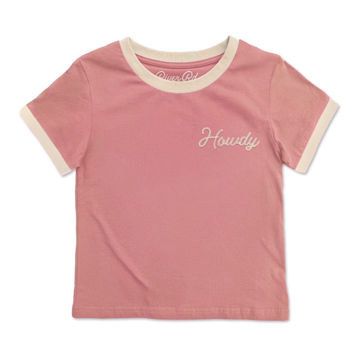 RIVER ROAD CLOTHING Shirts Howdy Vintage Ringer | Pink (Youth)
