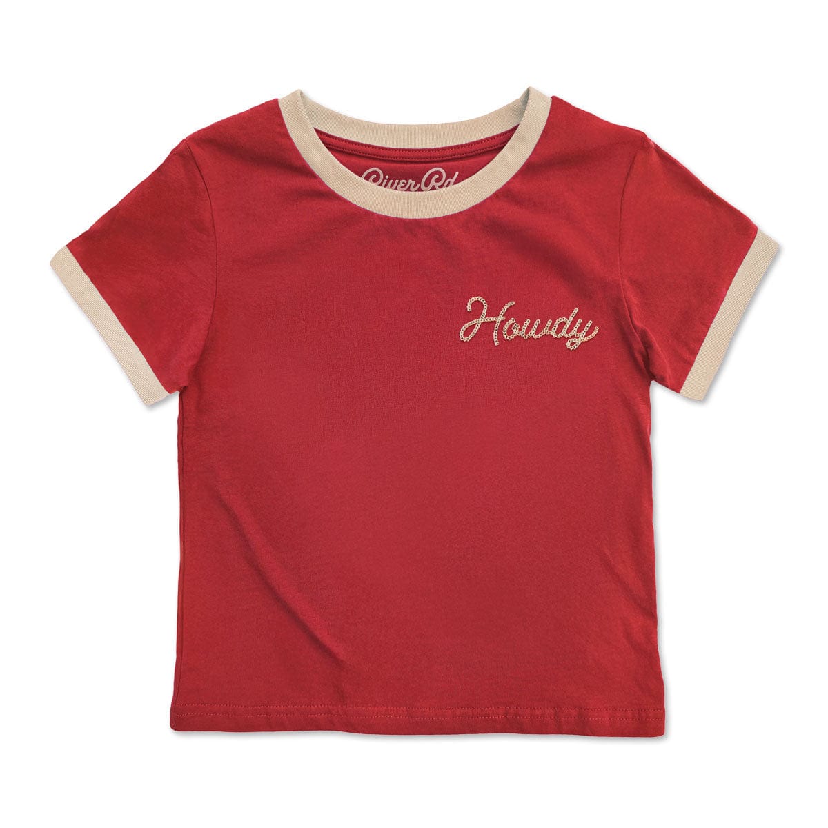 RIVER ROAD CLOTHING Shirts Howdy Vintage Ringer | Red (Youth)