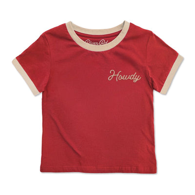 RIVER ROAD CLOTHING Shirts Howdy Vintage Ringer | Red (Youth)