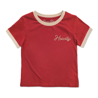 RIVER ROAD CLOTHING Shirts Howdy Vintage Ringer | Red (Youth)