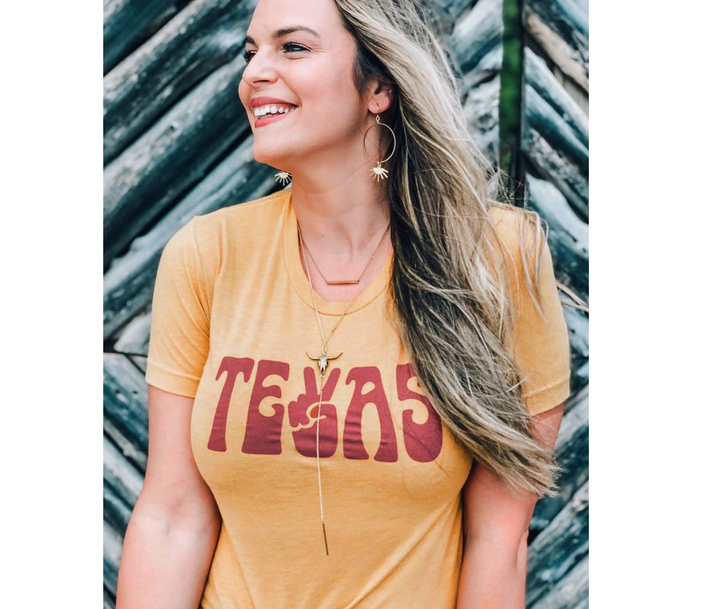 RIVER ROAD CLOTHING Shirts Peace Texas | Mustard