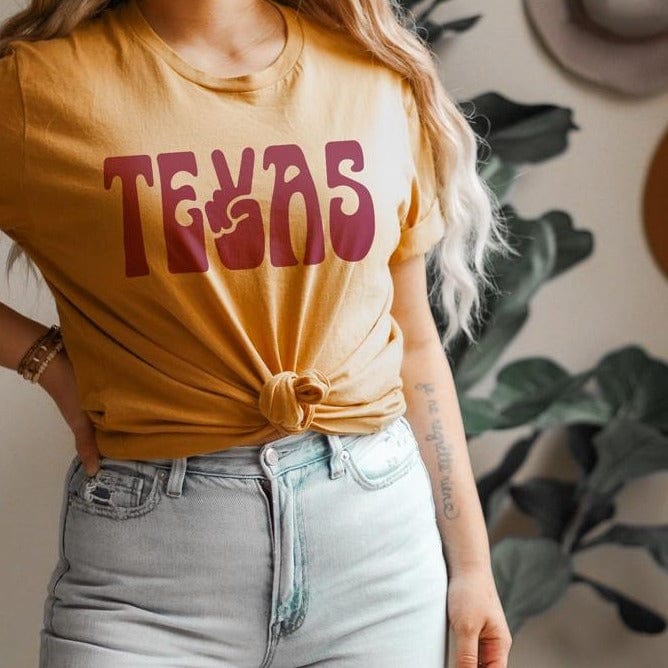 RIVER ROAD CLOTHING Shirts Peace Texas | Mustard