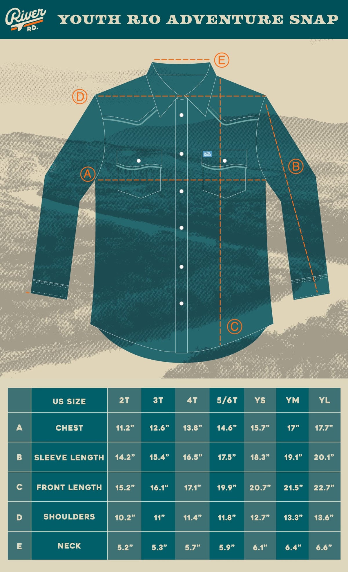RIVER ROAD CLOTHING Shirts RIO Adventure Snap Shirt (Youth)