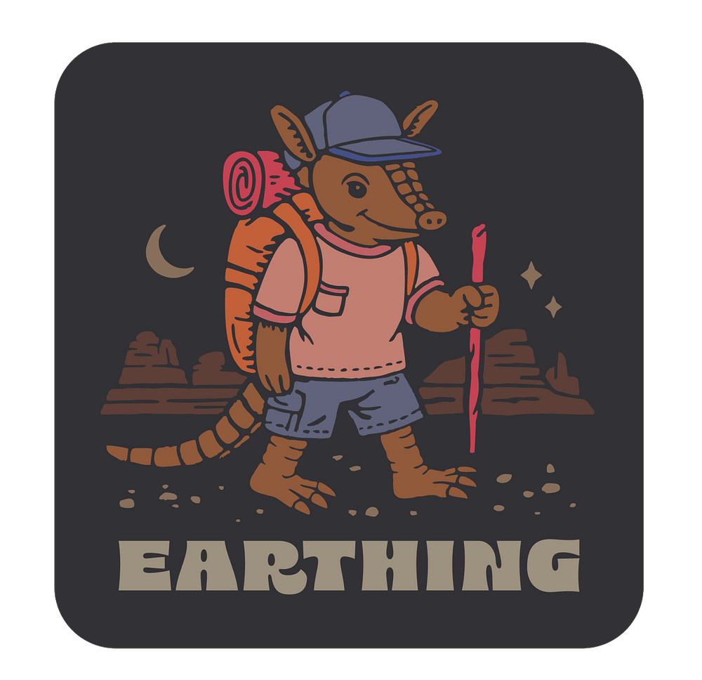 Earthing Armadillo Sticker | Custom Texas Stickers | Texas Clothing ...