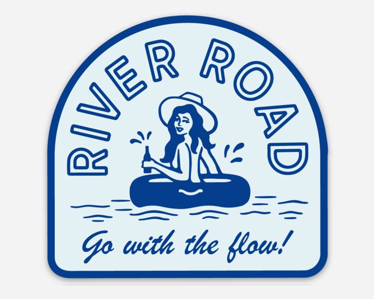 RIVER ROAD CLOTHING Stickers Go With The Flow Sticker