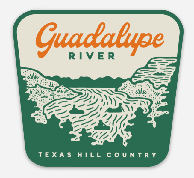 RIVER ROAD CLOTHING Stickers Guadalupe Hill Country Sticker