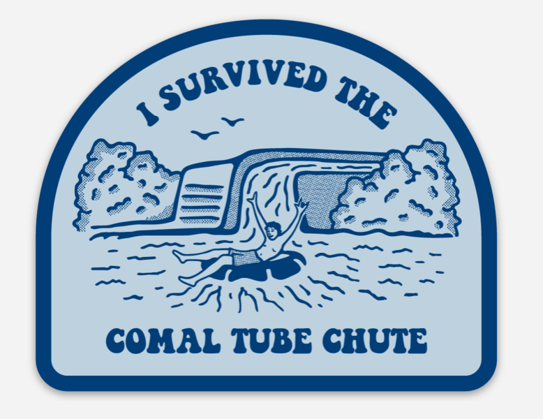 RIVER ROAD CLOTHING Stickers I Survived The Comal Tube Chute Sticker