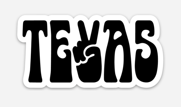 RIVER ROAD CLOTHING Stickers Peace Texas Sticker